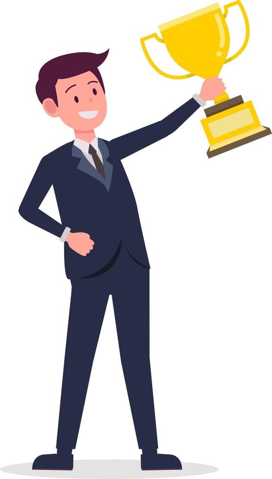 Man with trophy
